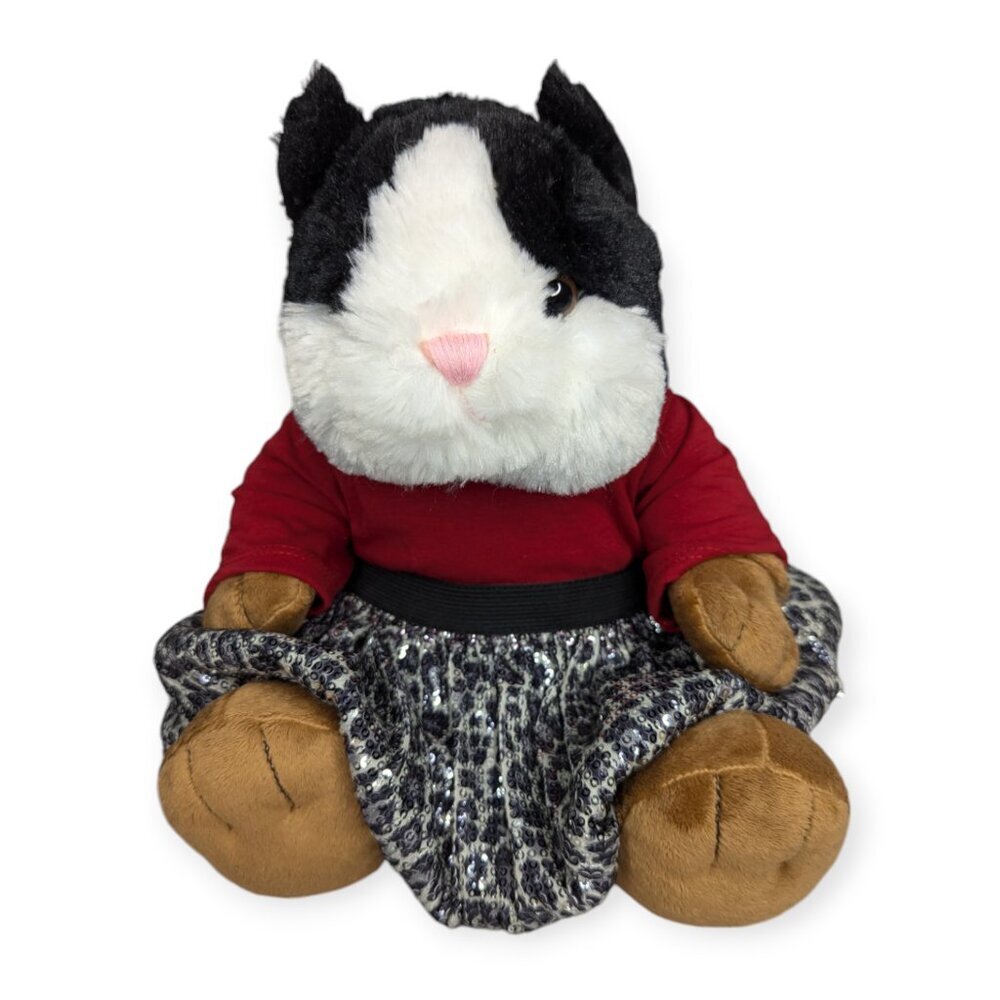 Build-A-Bear BAB Guinea Pig/Hamster Plush Animal w/Red & Animal Print Dress